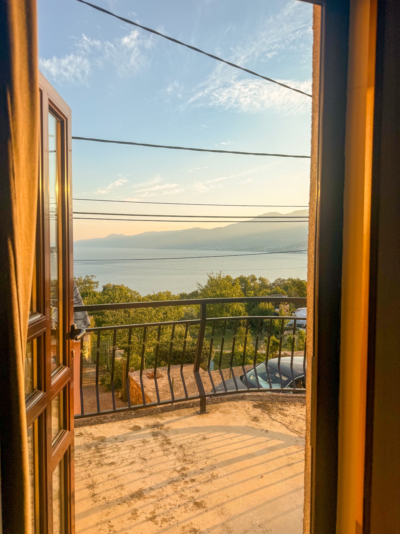 sunset through an open door