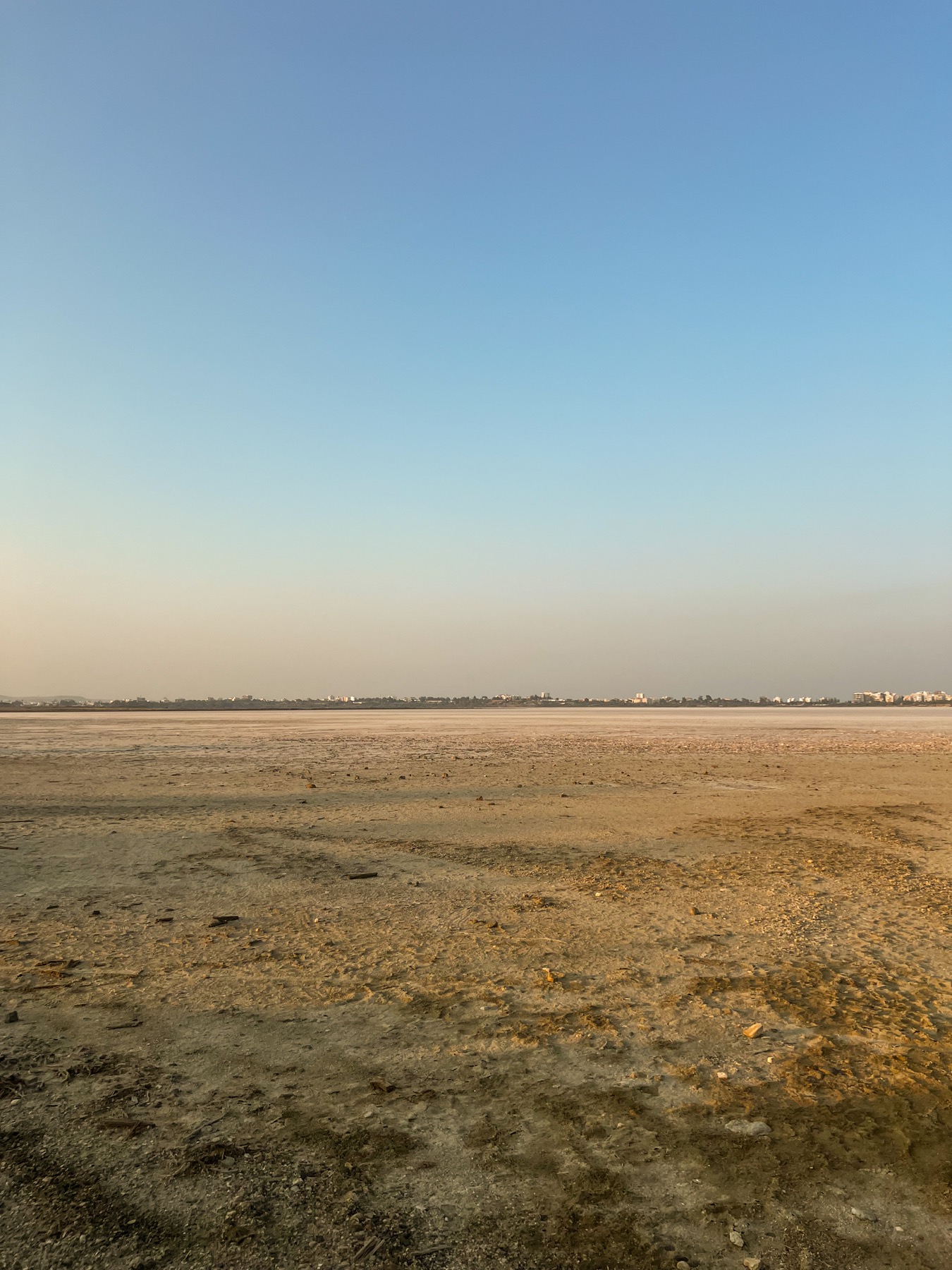 The dry bed of Larnaca Salt Lake