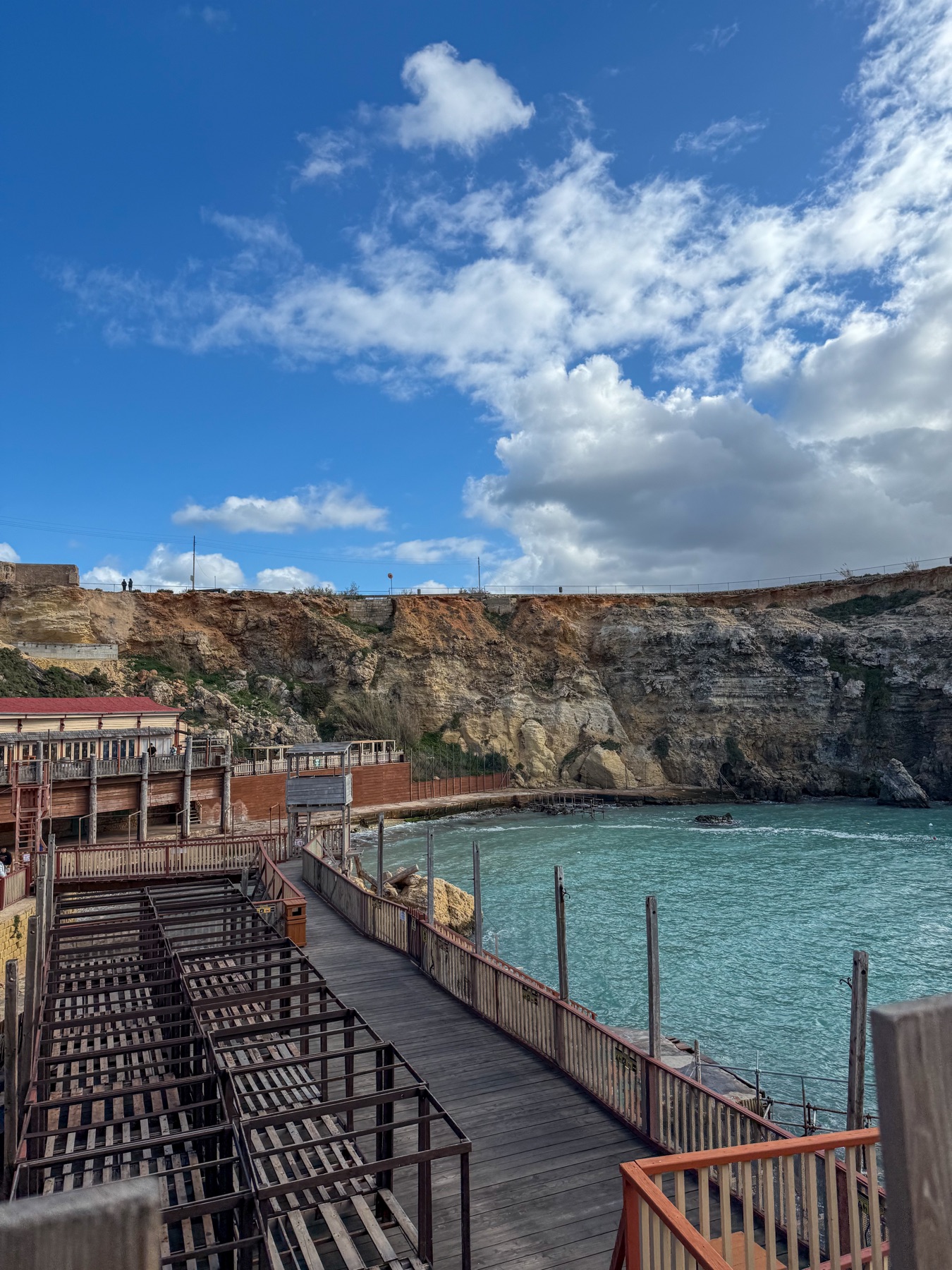 Rocky turquoise bay at Popeye Village