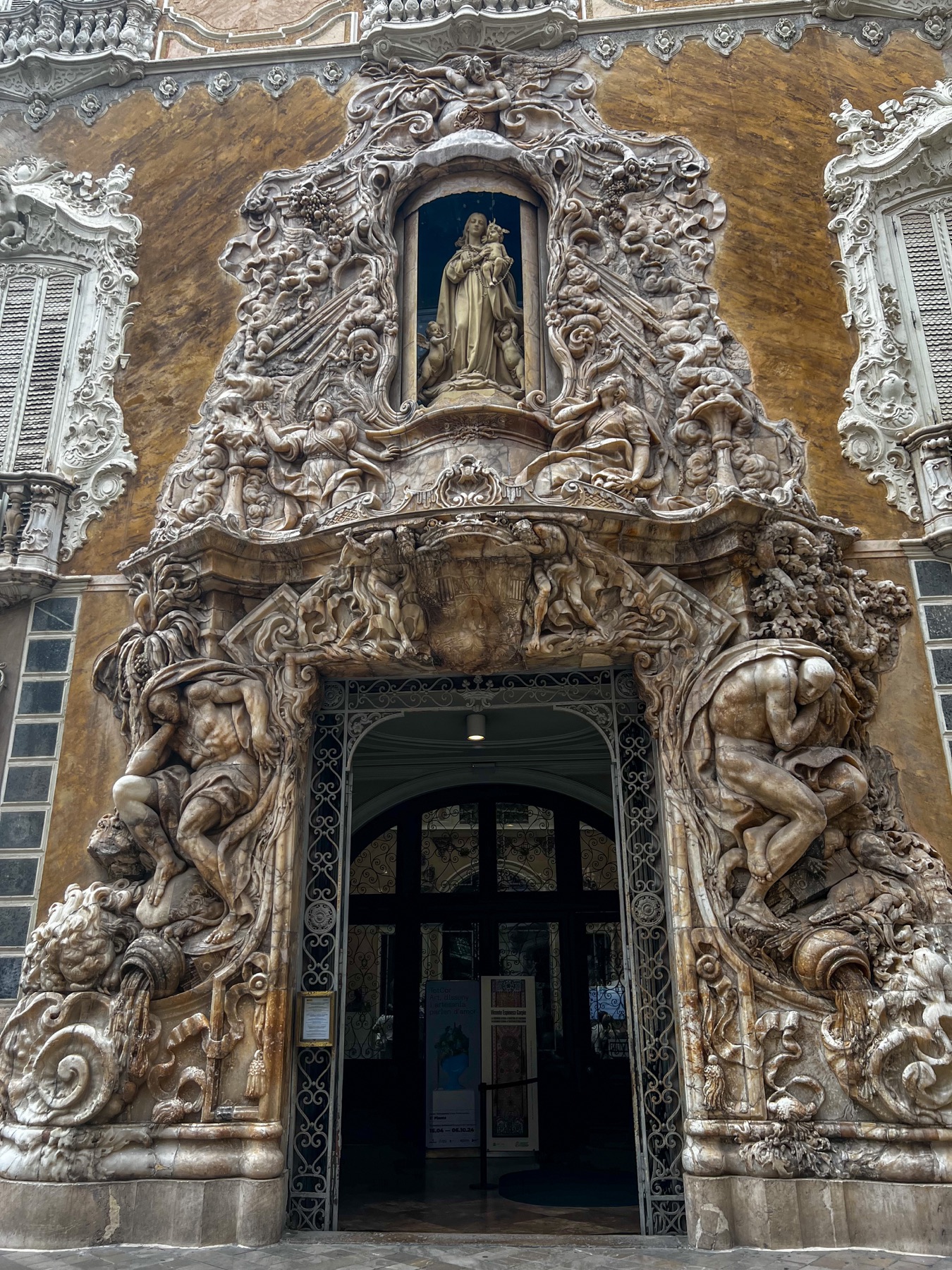 Elaborately carved baroque stone portal